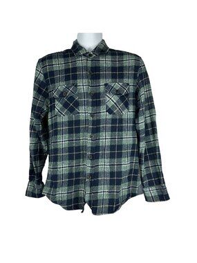 Filter Mens Plaid Long Sleeve Button Down Flannel Shirt Size Large Cotton Blend